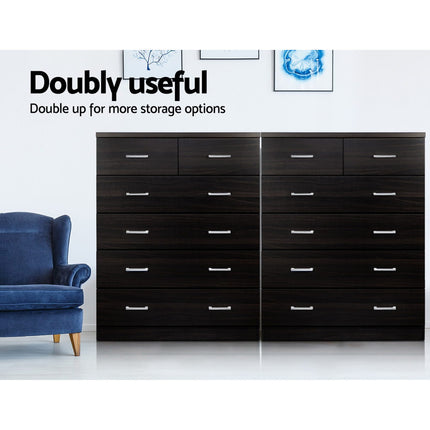 Artiss 6 Chest of Drawers - ANDES Walnut 8