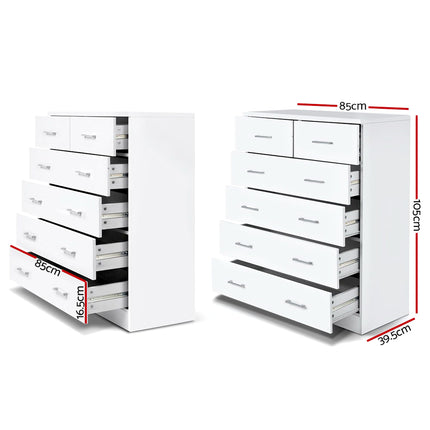 Artiss 6 Chest of Drawers - ANDES White 4