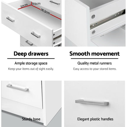 Artiss 6 Chest of Drawers - ANDES White 7