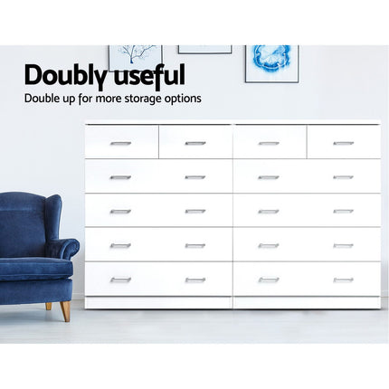 Artiss 6 Chest of Drawers - ANDES White 8