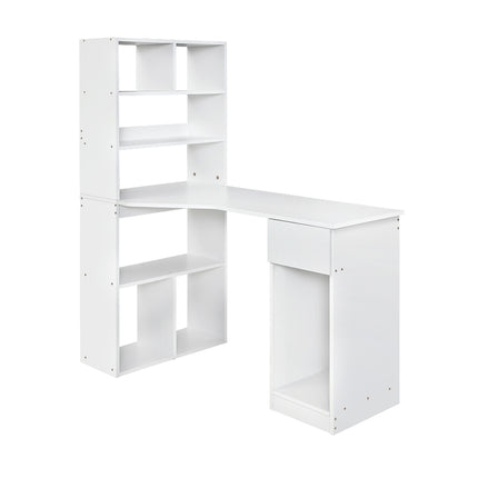 Artiss Computer Desk Bookshelf Drawer Cabinet White 120CM 7