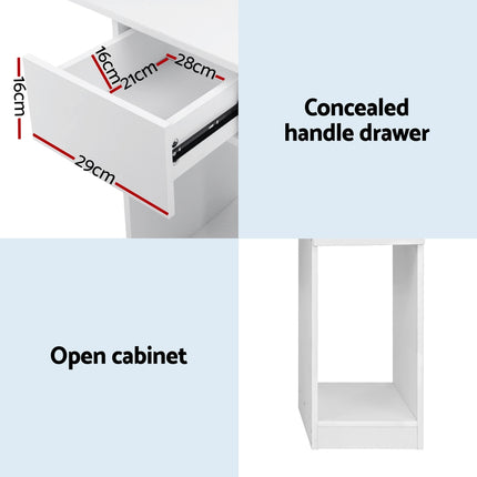 Artiss Computer Desk Bookshelf Drawer Cabinet White 120CM 6