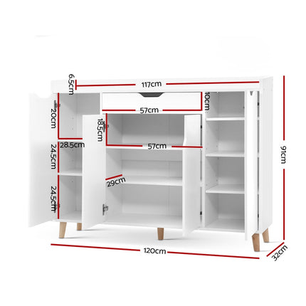 Artiss Shoe Rack Cabinet 26 Pairs Adjustable White Cissy 4