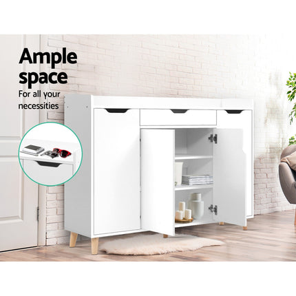 Artiss Shoe Rack Cabinet 26 Pairs Adjustable White Cissy 8