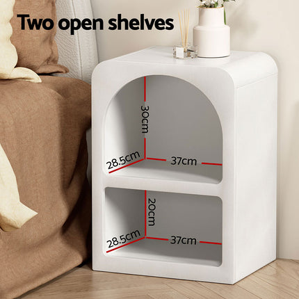 Artiss Bedside Table Shelves Side End Table Storage Nightstand White ARCHED