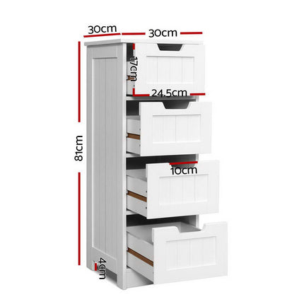 Artiss 4 Chest of Drawers - LEESA White 2
