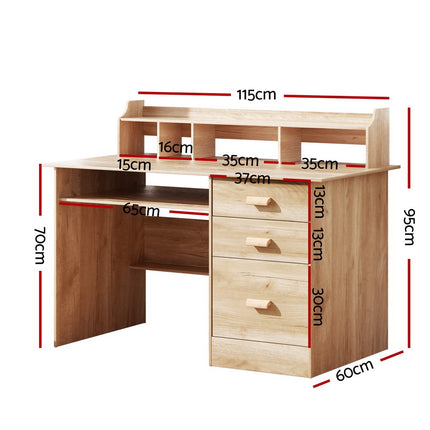 Artiss Computer Desk Office Study Desks Table Shelf Drawer 2
