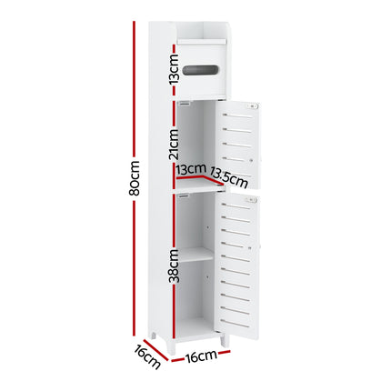 Artiss 2x Bathroom Storage Cabinet 3-Tier Toilet Paper Holder Organizer White 3