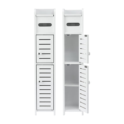 Artiss 2x Bathroom Storage Cabinet 3-Tier Toilet Paper Holder Organizer White 4