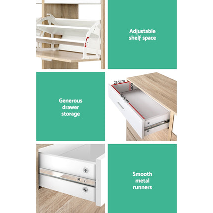 Artiss Shoe Rack Cabinet 36 Pairs Adjustable Shelves Pine Sara 8