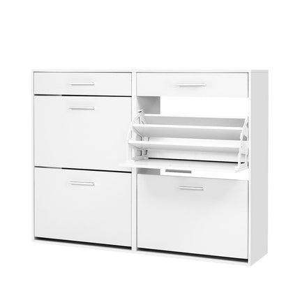 Artiss Shoe Rack Cabinet 36 Pairs Adjustable Shelves White Sara 3