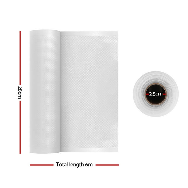 10 Rolls Food Vacuum Sealer Bags Storage Saver Heat Sealing Bag Pack 28CMX6M 2