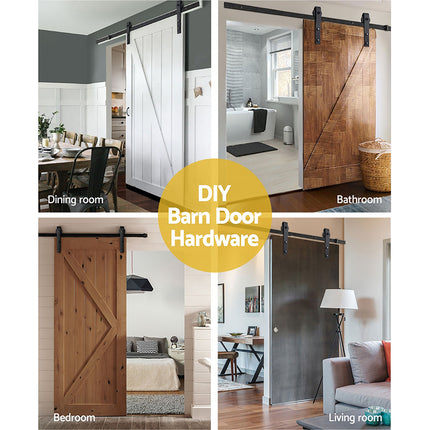 Cefito Sliding Barn Door Hardware Track Set 2.44m 6