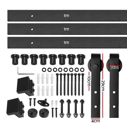 Cefito Sliding Barn Door Hardware Track Set 3m 4
