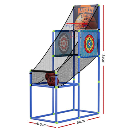 Basketball Arcade Game Electronic Scorer 3 Games Adjustable Kids Blue 2