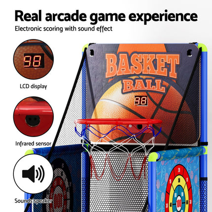 Basketball Arcade Game Electronic Scorer 3 Games Adjustable Kids Blue 6