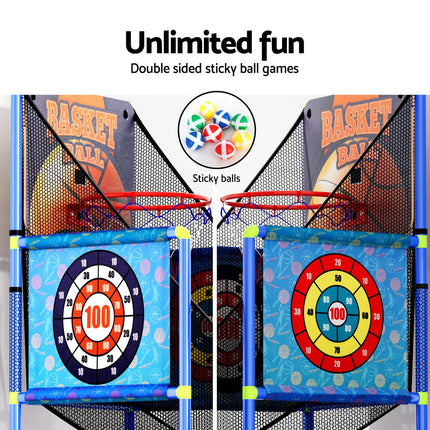 Basketball Arcade Game Electronic Scorer 3 Games Adjustable Kids Blue 7