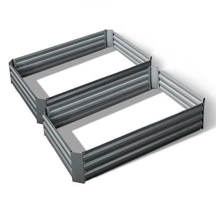 Green Fingers 2x Garden Bed 120x90cm Planter Box Raised Container Galvanised Herb 7