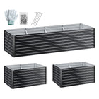 Green Fingers 2-in-1 Raised Garden Bed Kit, 320cm/160cm| 77cm Extra Deep Ergonomic Planter Box | Protect Your Back | Galvanised Steel Vegetable Flower Pot for Outdoor Garden | Includes Gloves & Pegs