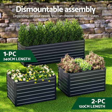 Green Fingers 2-in-1 Raised Garden Bed Kit, 320cm/160cm| 77cm Extra Deep Ergonomic Planter Box | Protect Your Back | Galvanised Steel Vegetable Flower Pot for Outdoor Garden | Includes Gloves & Pegs 4