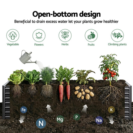 Green Fingers 2-in-1 Raised Garden Bed Kit, 320cm/160cm| 77cm Extra Deep Ergonomic Planter Box | Protect Your Back | Galvanised Steel Vegetable Flower Pot for Outdoor Garden | Includes Gloves & Pegs 6