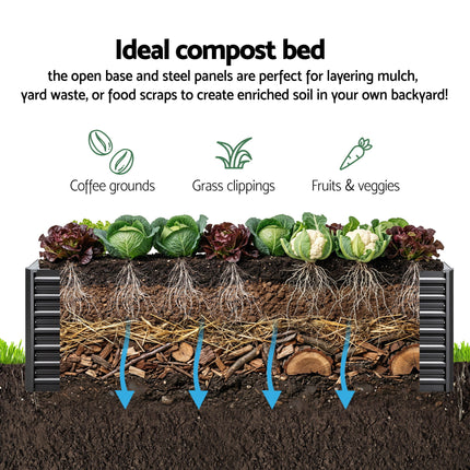 Green Fingers 2-in-1 Raised Garden Bed Kit, 320cm/160cm| 77cm Extra Deep Ergonomic Planter Box | Protect Your Back | Galvanised Steel Vegetable Flower Pot for Outdoor Garden | Includes Gloves & Pegs 7