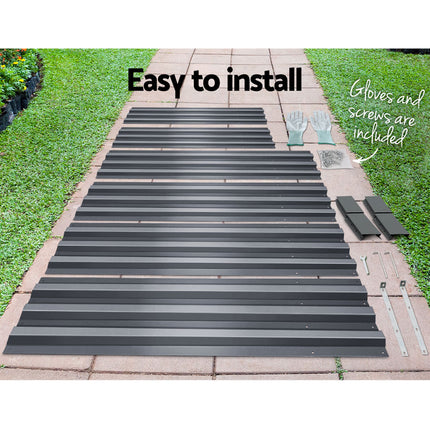 Green Fingers 2x Garden Bed 150x90cm Planter Box Raised Container Galvanised Herb 6