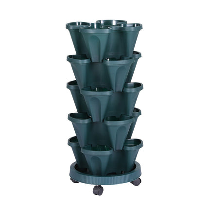 Green Fingers Garden Bed 5 Tier Vertical Garden Strawberry Stackable Planters Herbs Petunias 7