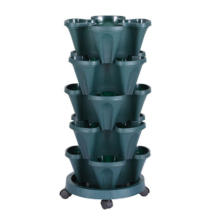 Green Fingers Garden Bed 5 Tier Vertical Garden Strawberry Stackable Planters Herbs Petunias 3
