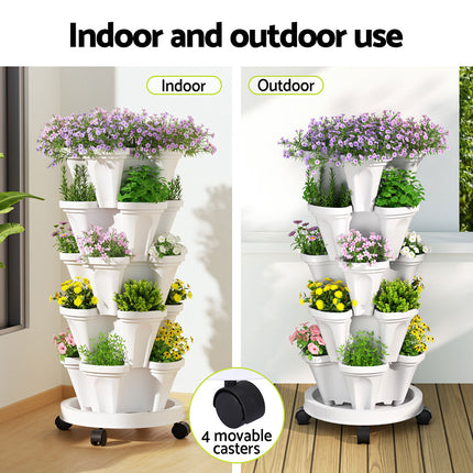 Green Fingers Garden Bed 5 Tier Vertical Garden Strawberry Stackable Planters Herbs Petunias 6