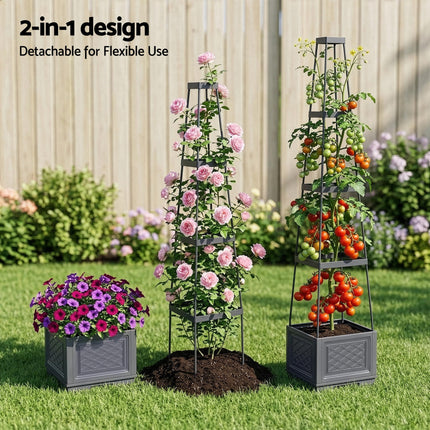 Green Fingers Self Watering Planter with Trellis Adjustable Height Modular Tomato Box 4 Layer 140cm 4