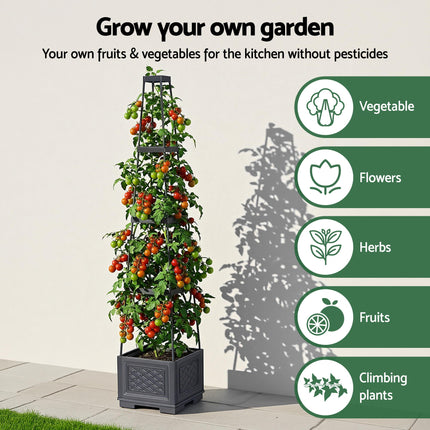 Green Fingers Self Watering Planter with Trellis Adjustable Height Modular Tomato Box 4 Layer 140cm 5
