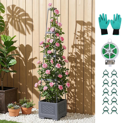 Green Fingers Self Watering Planter with Trellis Adjustable Height Modular Tomato Box 4 Layer 140cm 7