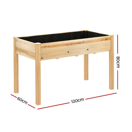 Green Fingers Raised Garden Bed 2x Elevated 120x60x80cm Wooden Planter Box Container 2