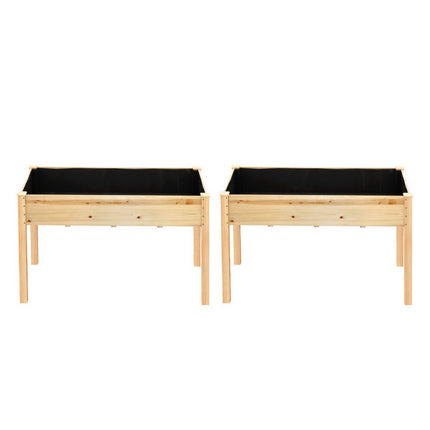 Green Fingers Raised Garden Bed 2x Elevated 120x60x80cm Wooden Planter Box Container 3