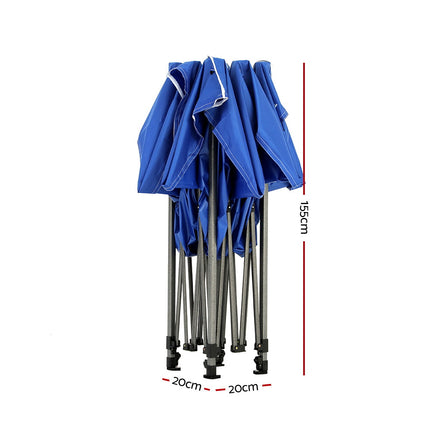 Instahut Gazebo Pop Up Marquee 3x3 Folding Tent Wedding Gazebos 500D Oxford Blue 3