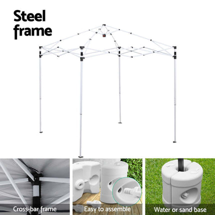 Instahut Gazebo 2x2m Outdoor Patio Garden Marquee Shade w/ Base Pods Blue 6