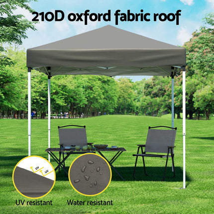 Instahut Gazebo 2x2m Outdoor Patio Garden Marquee Shade w/ Base Pods Grey 4
