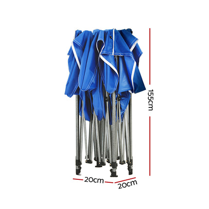 Instahut Gazebo Pop Up 3x3m w/Base Podx4 Marquee Folding Outdoor Wedding Camping Tent Shade Canopy Blue 4