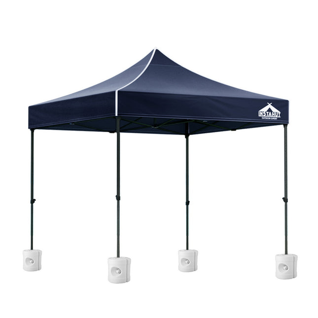 Instahut Gazebo Pop Up 3x3m w/Base Podx4 Marquee Folding Outdoor Wedding Camping Tent Shade Canopy Navy 2