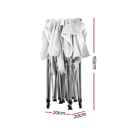 Instahut Gazebo Pop Up 3x3m w/Base Podx4 Marquee Folding Outdoor Wedding Camping Tent Shade Canopy White 4