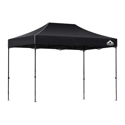 Instahut Gazebo Pop Up Marquee 3x4.5 Folding Tent 500D Wedding Camping Black 8