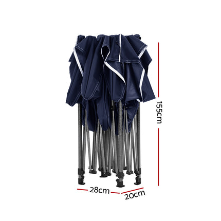 Instahut Gazebo Pop Up Marquee 3x4.5m Folding Tent Camping 500D Oxford Navy 3