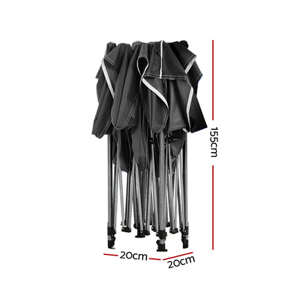 Instahut Gazebo Pop Up Marquee 3x6 Folding Tent Wedding 500D Camping Black 3