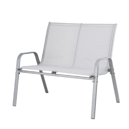 Gardeon Garden Bench Seat Steel Outdoor Patio Park Lounge Backyard Chair Grey 2