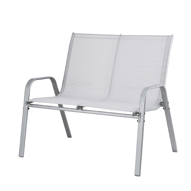 Gardeon Garden Bench Seat Steel Outdoor Patio Park Lounge Backyard Chair Grey 2