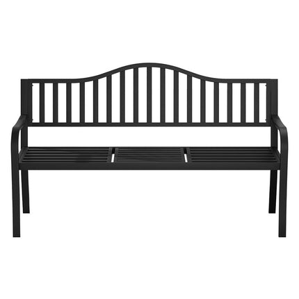 Gardeon Outdoor Garden Bench Seat Loveseat Steel Foldable Table Patio Furniture Black 3