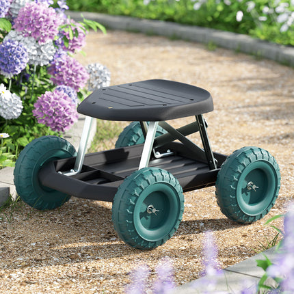 Gardeon Garden Cart Rolling Stool with Wheels Gardening Helper Seat Farm Yard 7
