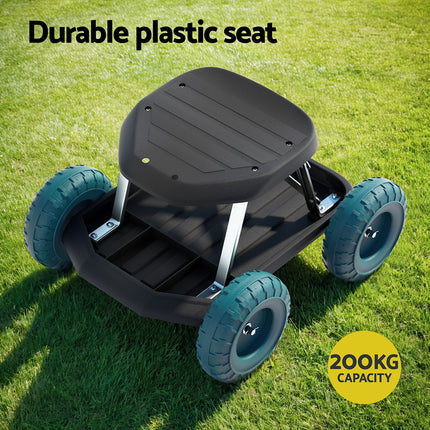 Gardeon Garden Cart Rolling Stool with Wheels Gardening Helper Seat Farm Yard 5