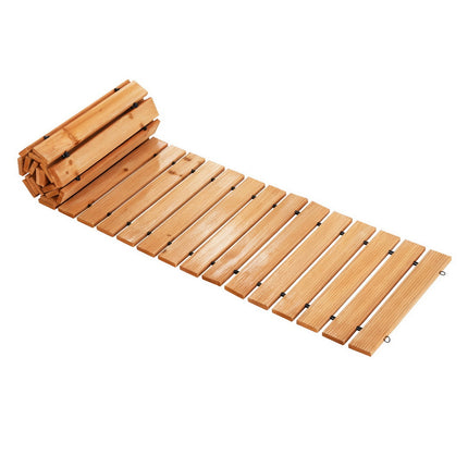 Gardeon 8FT Wooden Garden Pathway Roll-Out Straight Walkway Outdoor Backyard Brown 4